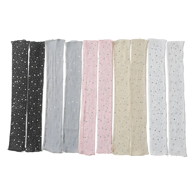 Sweet Sun Protection Crystal Arm Sleeves Mesh Long Sleeves Ice Silk Sleeve Breathable Hand Sleeves Summer Arm Sleeves For Women
