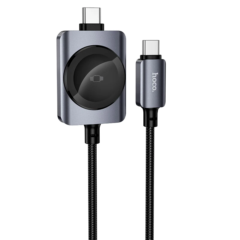 hoco-pd100w急速充電2in1ケーブル-iphone-17-16-pro-max用-type-c-to-type-c-ワイヤレス充電器-iwatch-1-10、se-se2-ultra対応