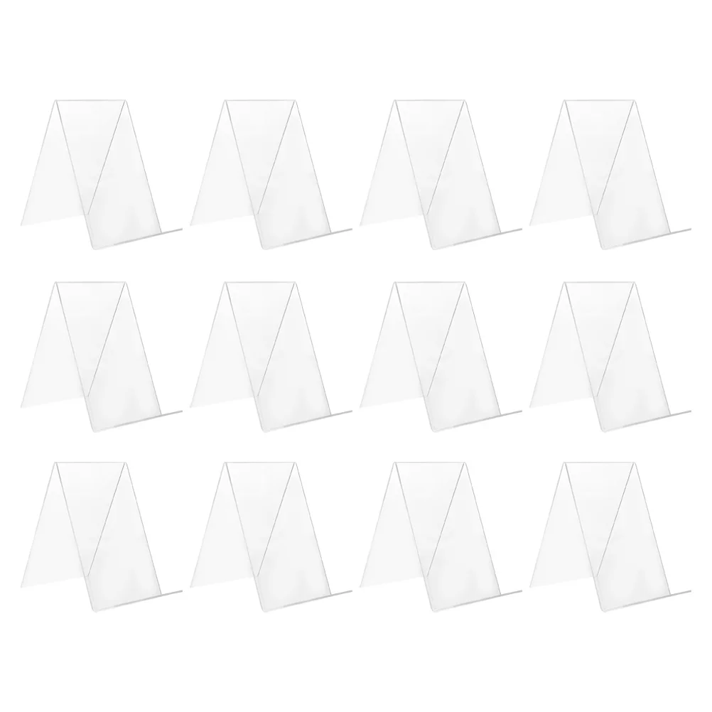 

12pcs Acrylic Bookend Display Stand Clear Transparent Shelf Desktop Stands 150x100x100mm Study Bedroom Library Office Bookstore
