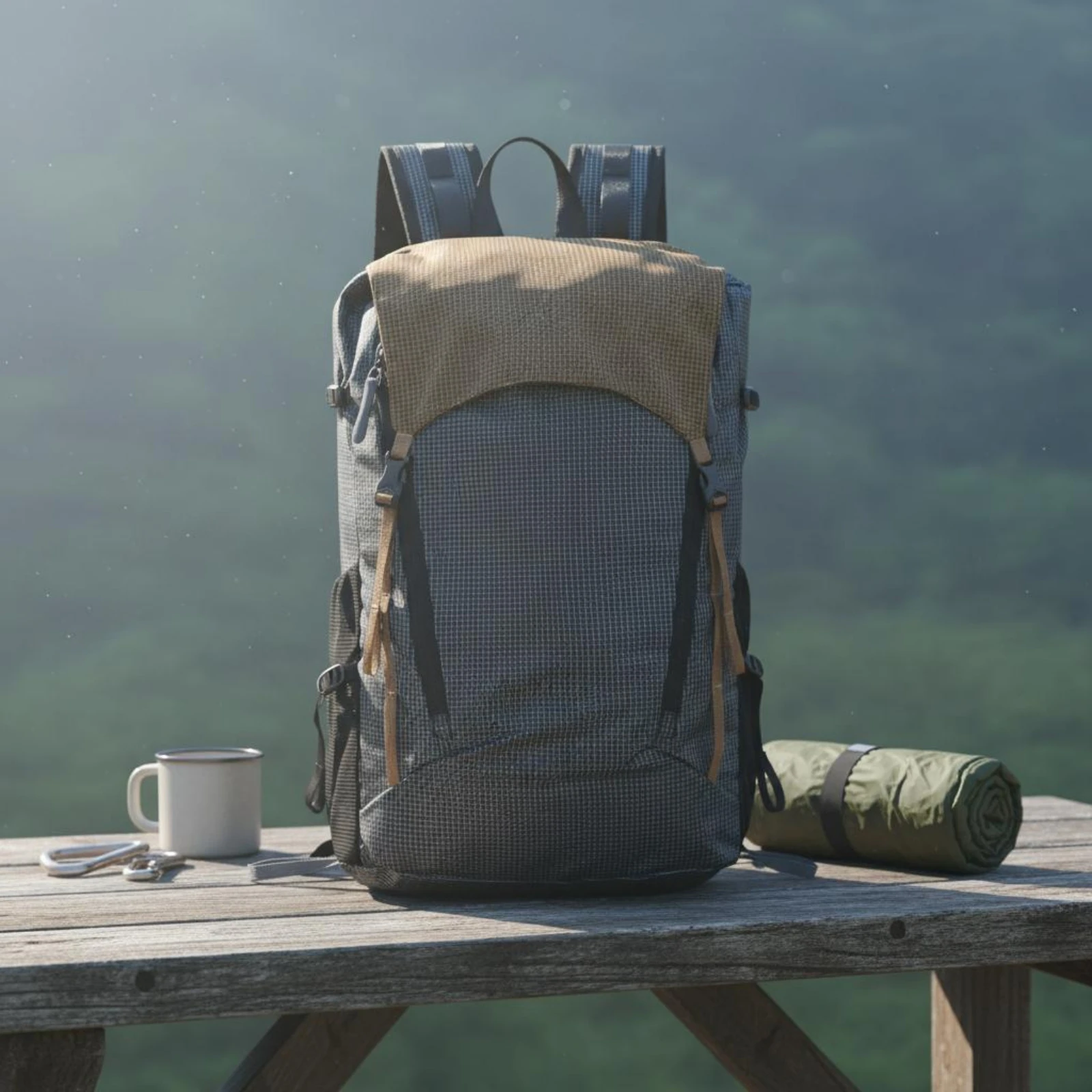 Lightweight Hiking Backpack Breathable Mesh Hiking Backpack Daypack Textured Textile Outdoor Bag Long-Lasting for Short Trips