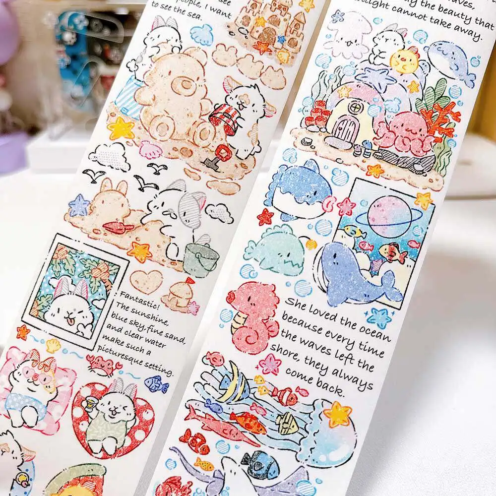 

Секрет моря, специальное масло Washi | Декоративная лента Bear Butch Art Museum Cute Salt Ocean Handbook Tape