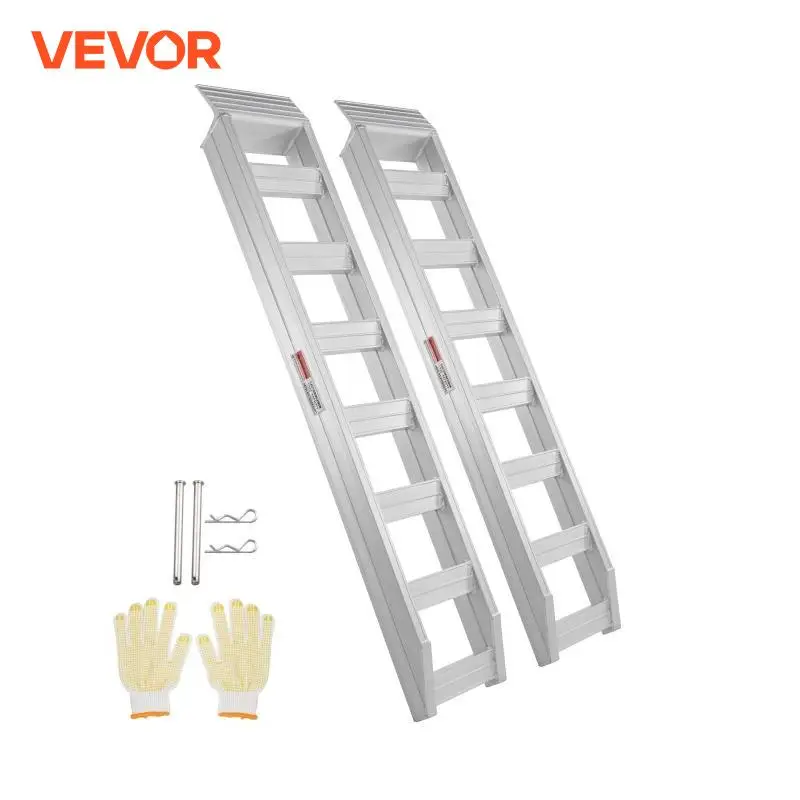 VEVOR Aluminum Ramps 6800/1500/1250 lbs Heavy-Duty Ramps Universal Loading Ramp for Motorcycle Tractor ATV/UTV Trucks 1/2 Pcs