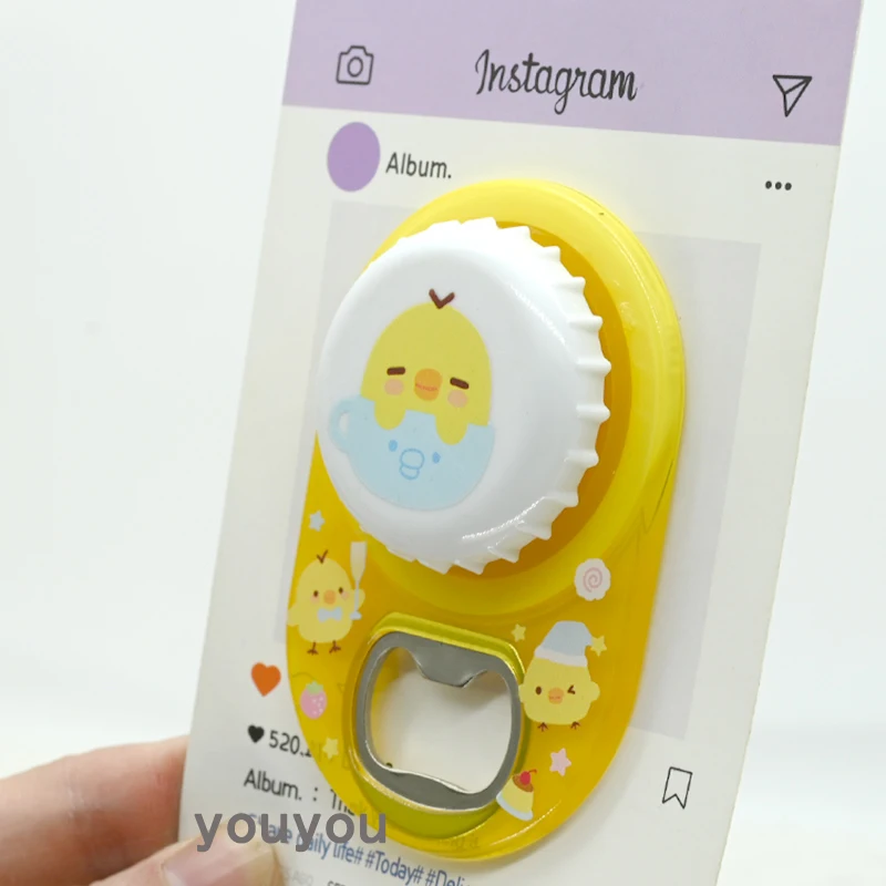 Décapsuleur coréen mignon et durable avec support magnétique de dessin animé, support universel télescopique en forme de poulet mignon