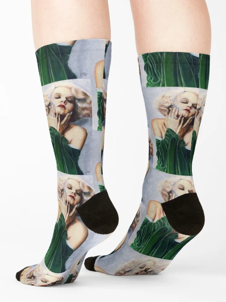 قلم رصاص ملون جان هارلو @ www.KeithMcDowellArtist.com   الجوارب هدية مضحكة الهوكي مخصص تشغيل الرجال الجوارب الفاخرة العلامة التجارية النسائية