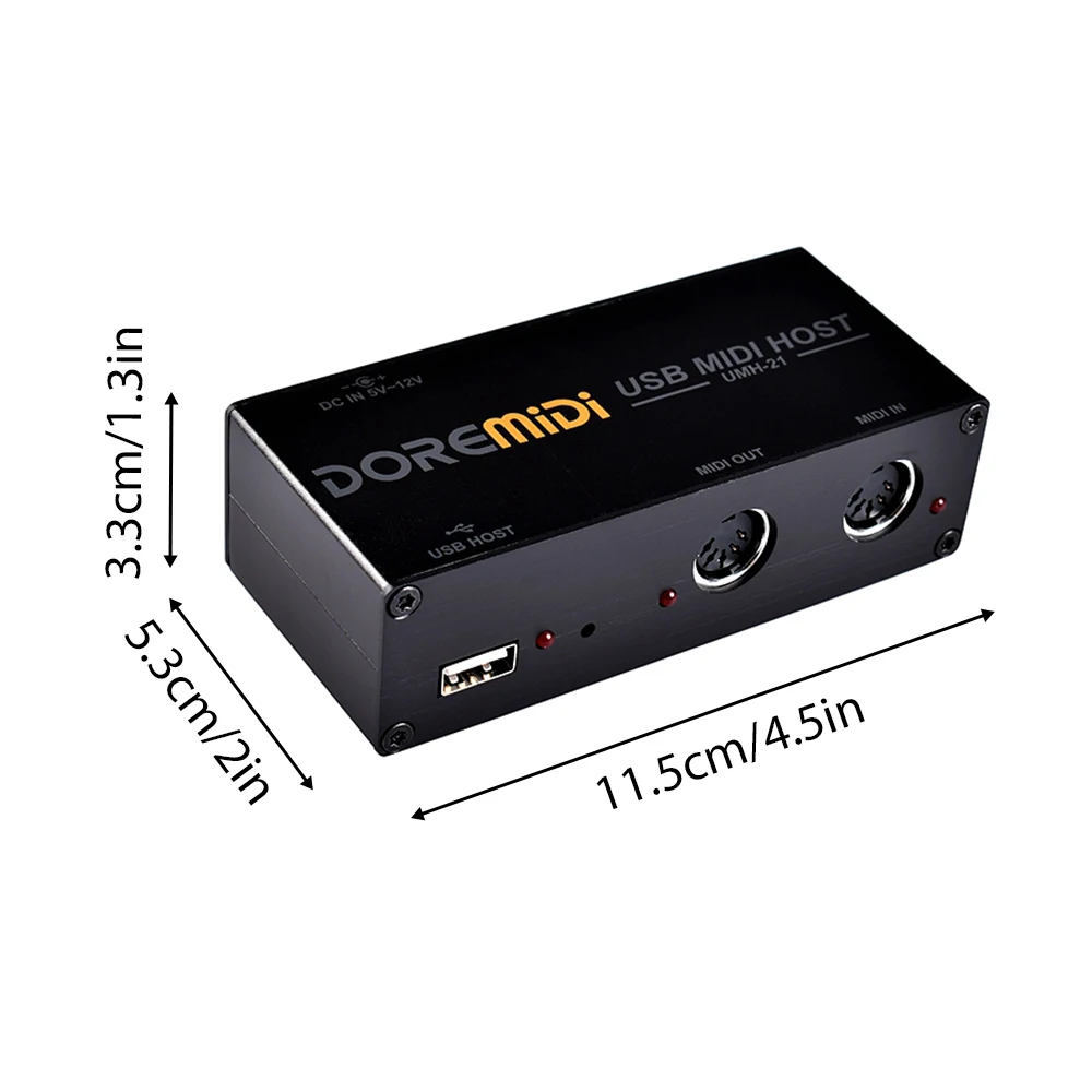 UMH-21 DOREMiDi High Speed USB MIDI Host Box 1-in 1-out 16 Channel MIDI Box Applicable to MIDI Keyboard MIDI Host Box