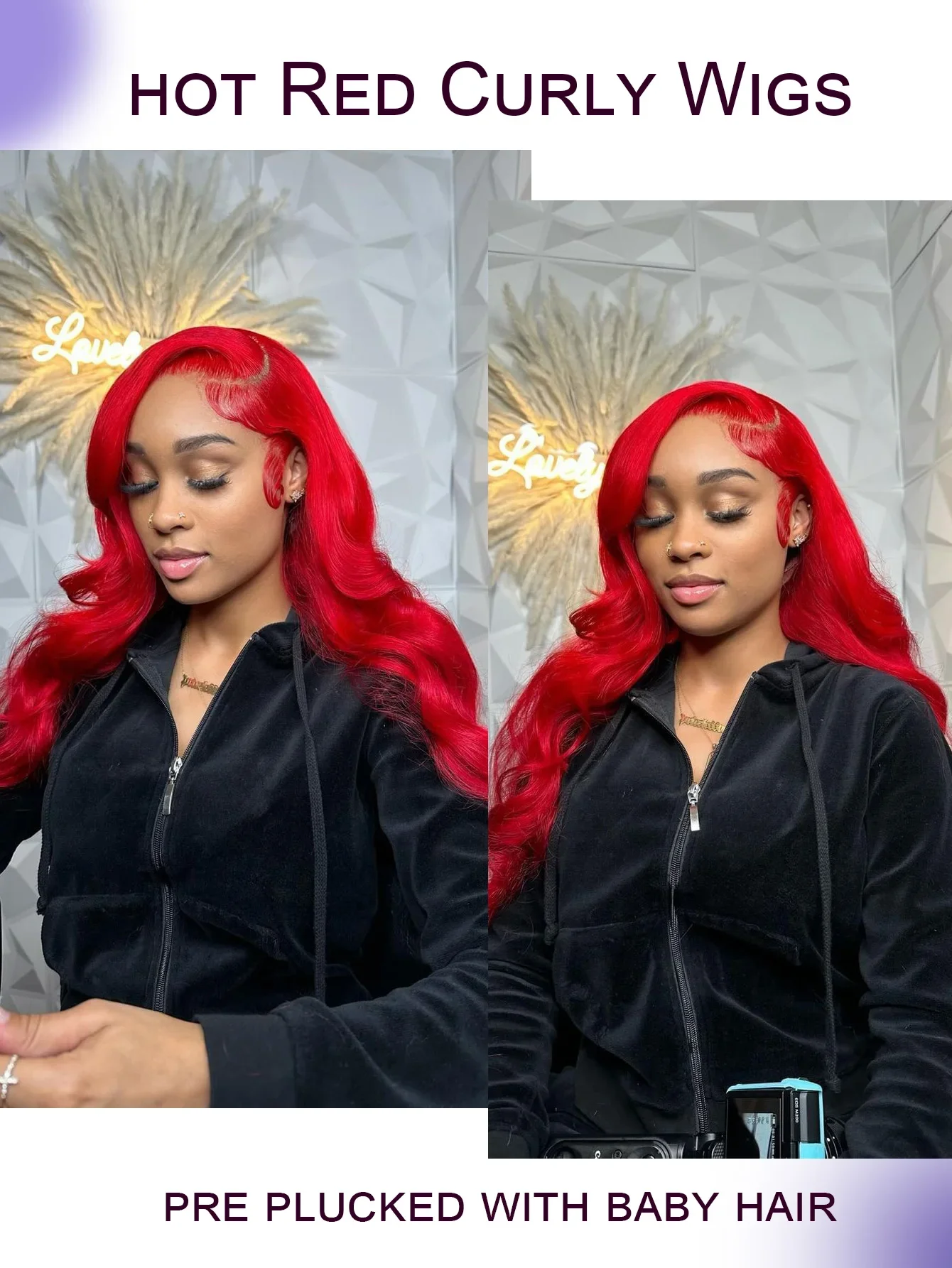 13x4 Hot Red Lace Front Human Hair Wigs Body Wave Burgundy Red Colored Transparent Lace Front Wigs Human Hair Remy 180% Density