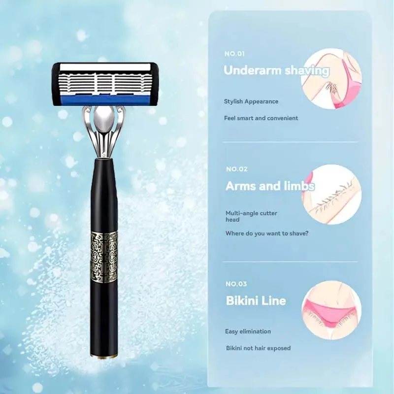 ماكينة حلاقة رجالية راقية بمقبض مضاد للانزلاق، شفرة حادة وناعمة من الفولاذ المقاوم للصدأ، حلاقة غير مؤلمة، هدية مثالية للمهرجانات #5