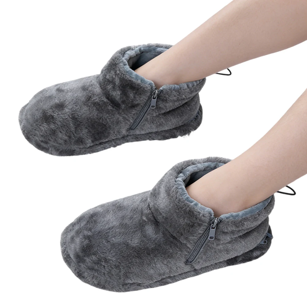 

USB Heater Foot Shoes Winter Warm Snow Boots Comfortable Plush Warm Electric Slippers Foot Warmer Shoes for Women Men