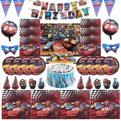 Disney Cars Birthday Party Decoration Tableware Cup Plate Lightning McQueen Birthday Supplies Balloon Banner Backdrop Kid Party