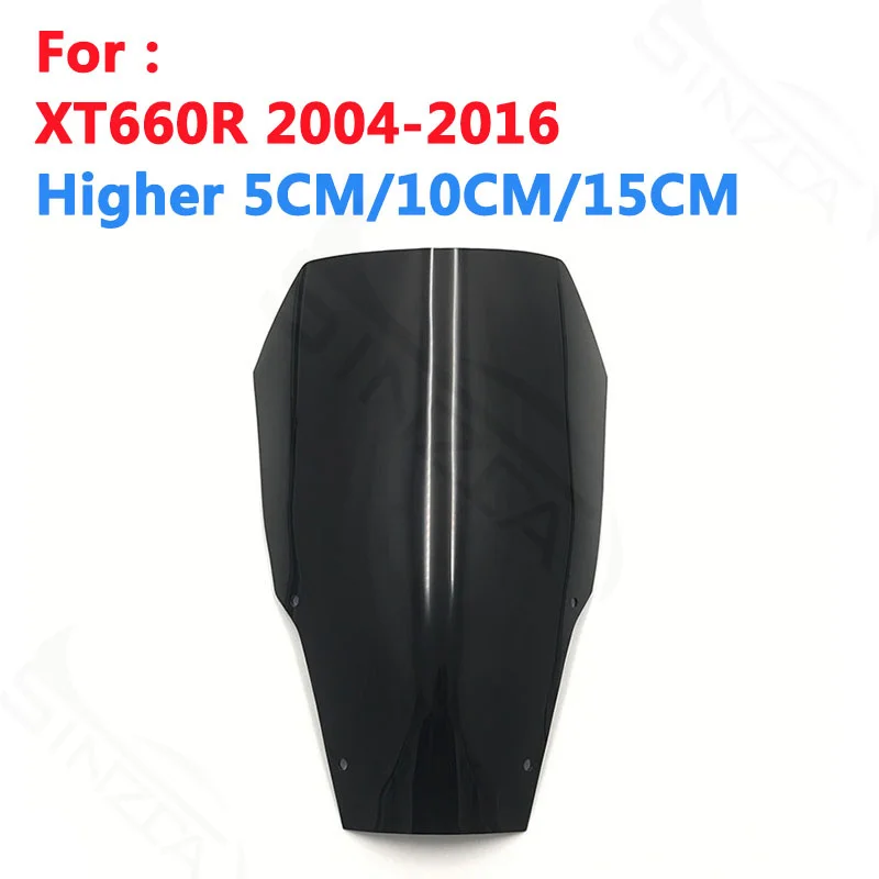 

For Yamaha XT660R XT 660R XT660 R 2004-2016 04-16 Higher 5CM/10CM/15CM Windshield Windscreen Wind Deflectors Acrylic Black