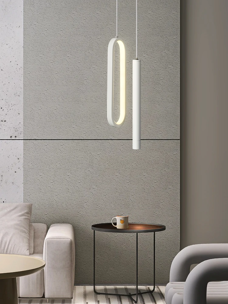 Lámpara colgante LED de estilo nórdico, luminaria minimalista de línea larga para sala de estar, dormitorio y mesita de noche, suspensiones para el