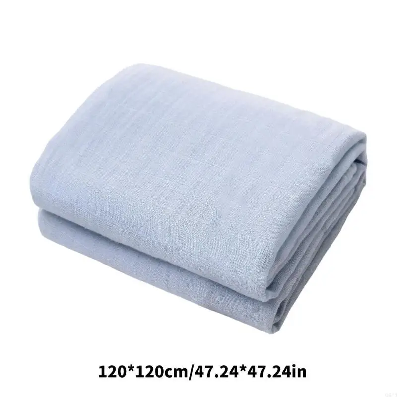

Q6PD Newborns Swaddles Blanket Soft & Breathable Fabric Bath Towel for Baby Delicate Skin 120x120cm Large Size Multifunction