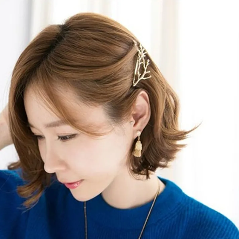 Fashion Woman Hair Accessories Alloy Side Clamping Clip Branches Antlers Hair Clip Personality Princess Jewelry Hairpin Holder