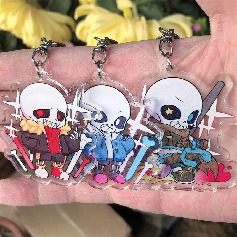 Game UNDERTALE Frisk Sans Flowey Toriel Cosplay Costumes Anime Keychain Accessories Pendant