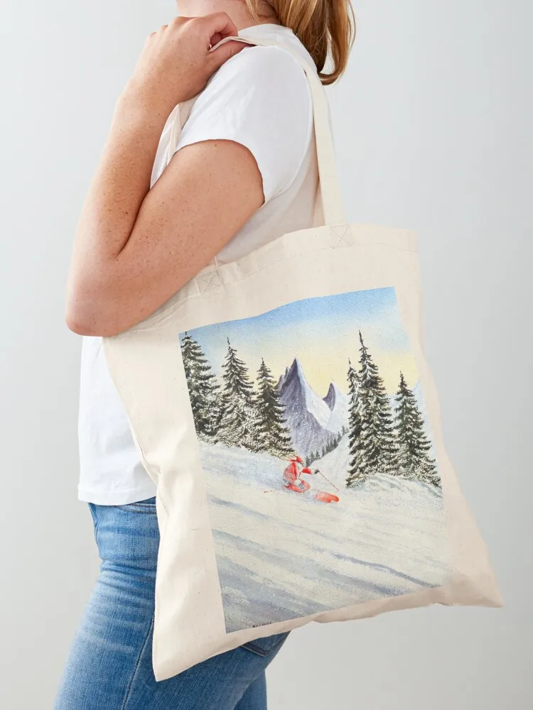Skiing Santa Tote Bag Women bags Women's bags tote bags cloth