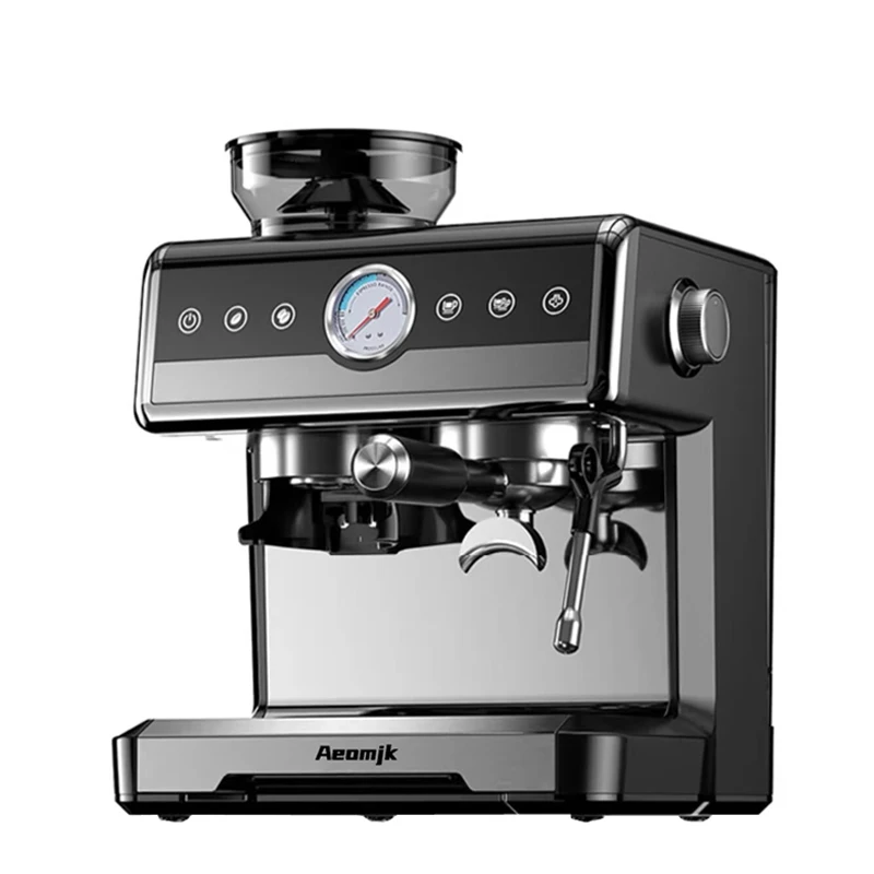 20Bar Electric Espresso Maker with Grinder Espresso Coffee Maker Semi Automatic Cappuccino Milk Frother Italian Coffee Machine