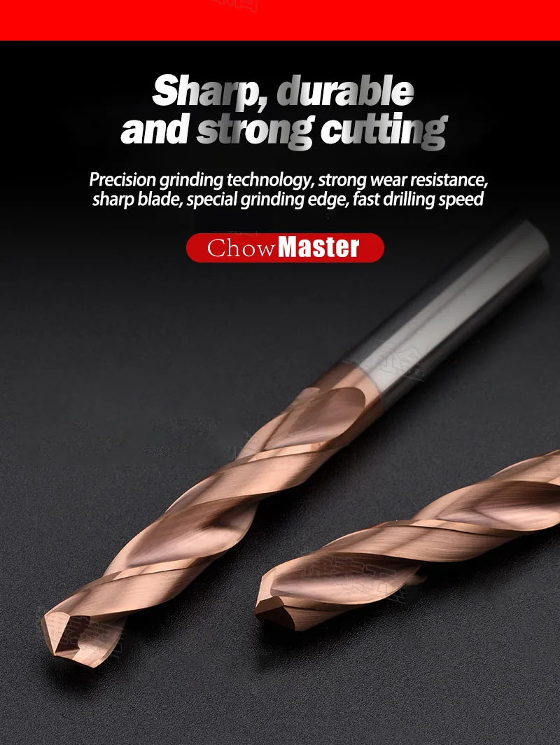 Chắc Chắn Carbide Máy Khoan Dài Dài Thép Vonfram Ốc Bông Che Lỗ Chế Biến CNC Carbide Máy Khoan Cho Thép Không Gỉ Kim Loại Nhôm Đồng
