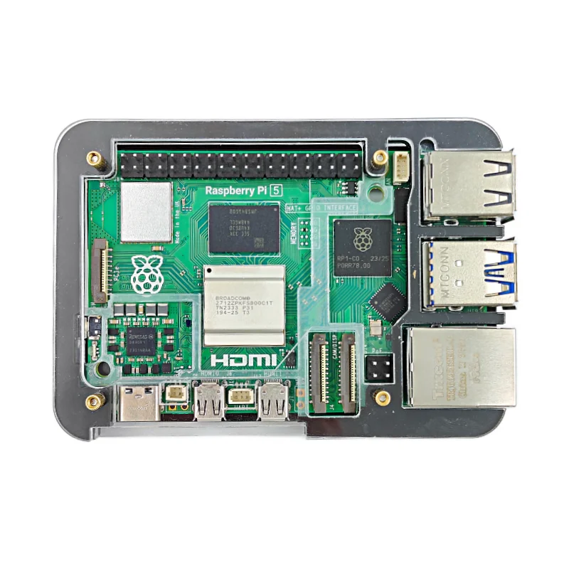 Raspberry Pi 5 Shell 5-Layer Acrylic Protective Shell Supports the Installation of Official Fans and Extensions