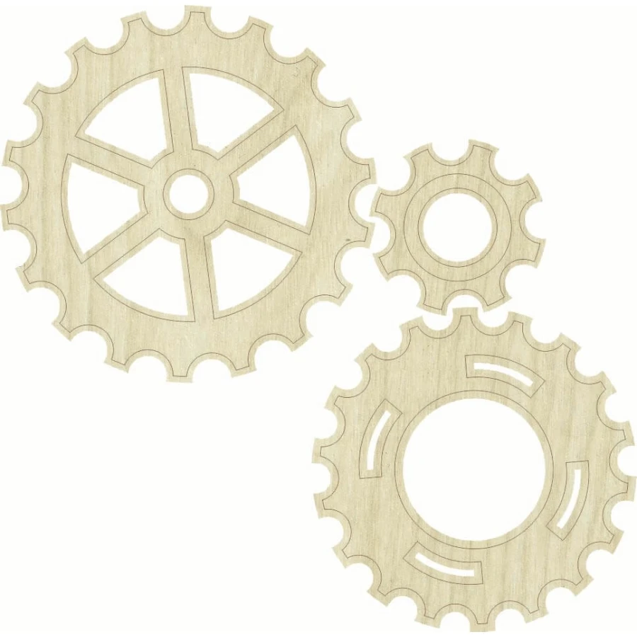 KD278 Gear, Impellers pcs Set Set Wooden Package Ornament, Hobby Wood Ornament