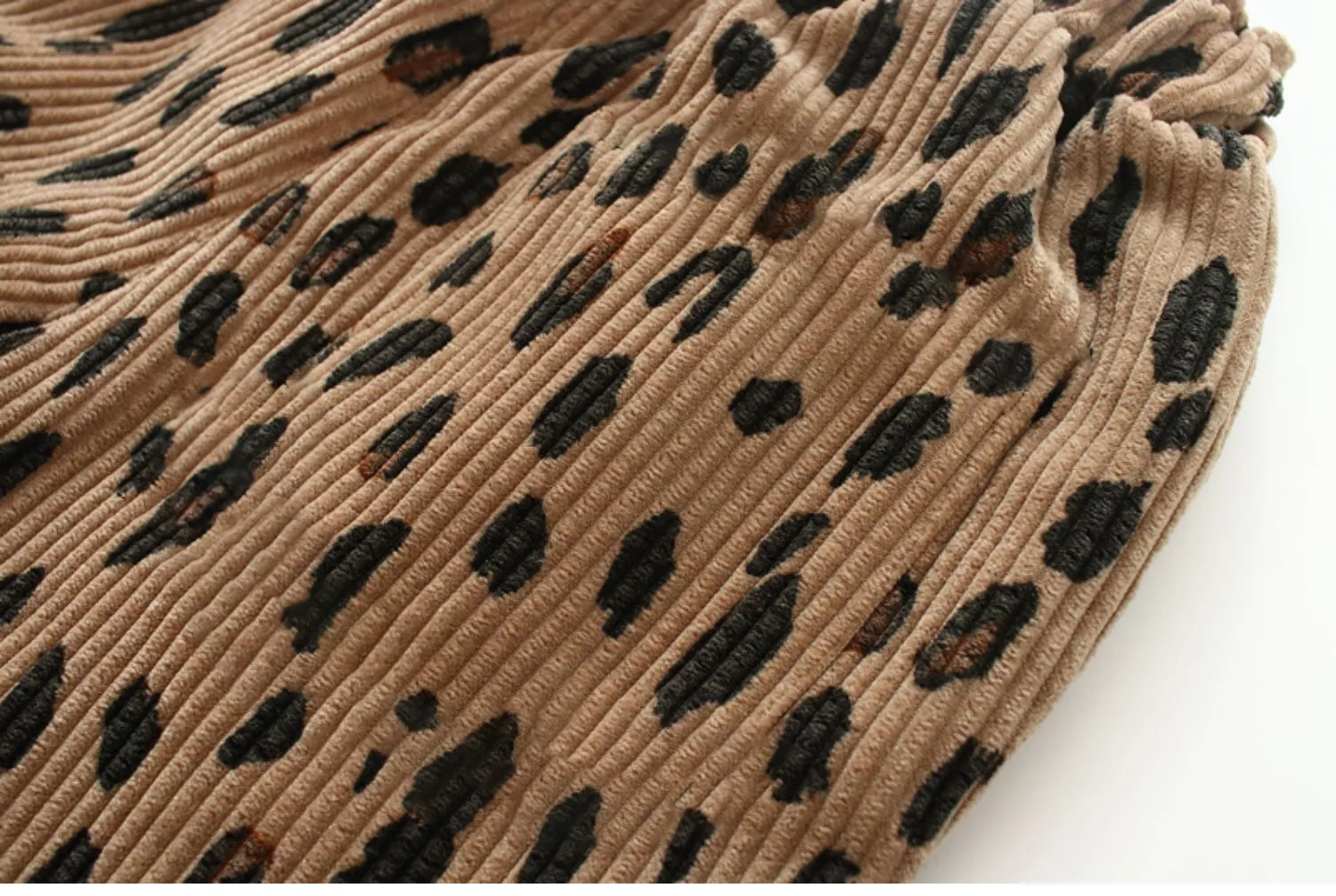 Koreanischer Stil Kleinkind Mädchen Cord Haremshose 1-8Y Leoparden-Blumendruck Herbst Winter gefütterte oder dünne Freizeithose – Detail 18
