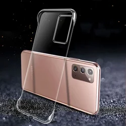 Funda de teléfono transparente sin marco delgada para Samsung Galaxy S24 S23 S22 S21 S20 FE S10 Note 20 Ultra 10 Plus, cubierta trasera de plástico duro T01