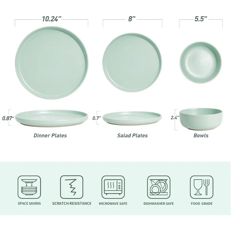 Milkyway Plates and Bowls Set, 12 Pieces Dinnerware Sets, Dishes Set for 4