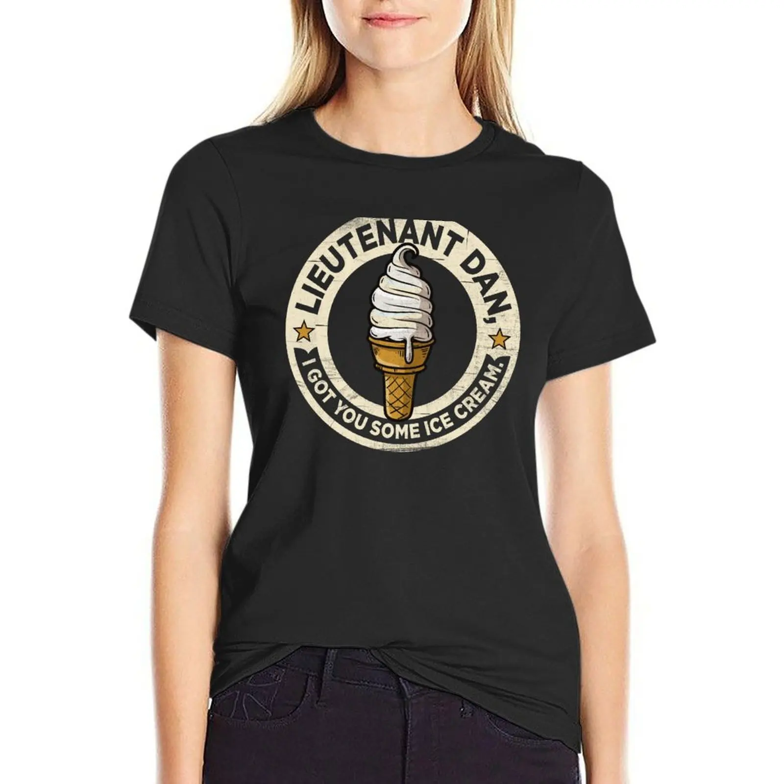 Lieutenant Dan Ice Cream T-Shirt plain tees quick-drying Women's summer blouses 2024