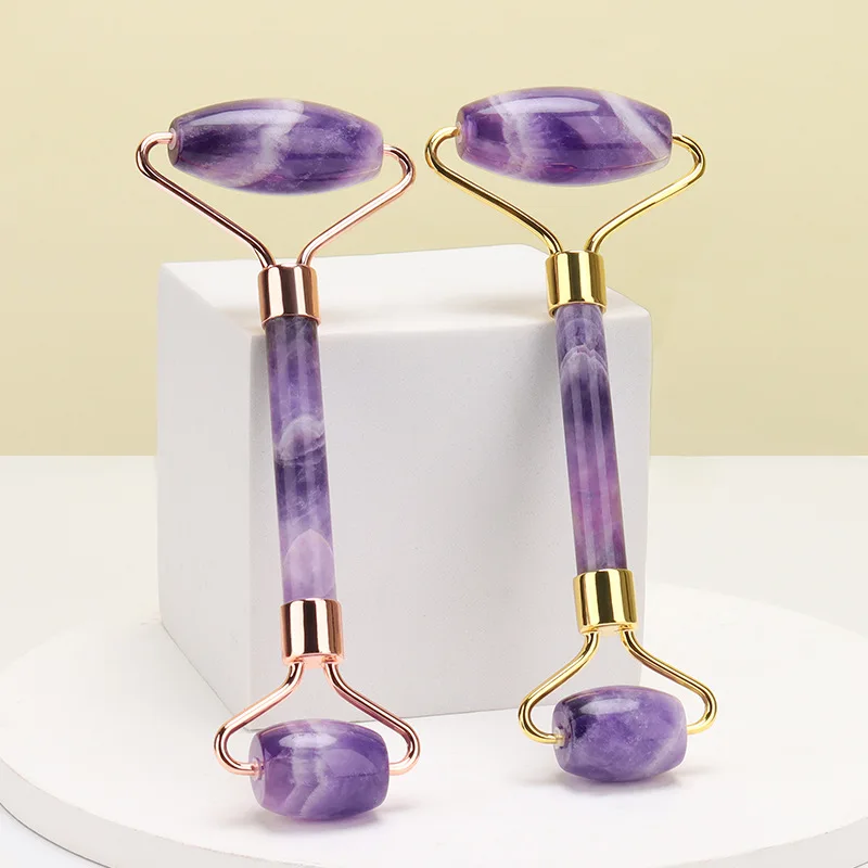 2023 Ladies Gift Set Ideas IPSY Giveaway Natural Amethyst Purple Quartz Crystal Jade Roller Scraping Apparatus Guasha Massage