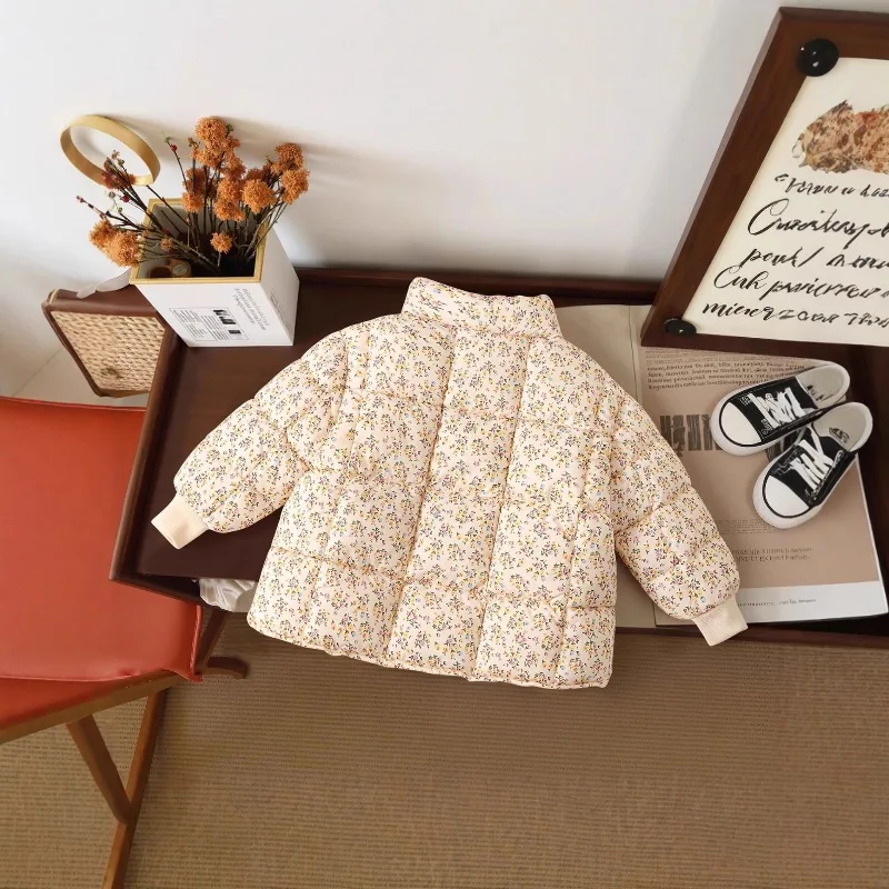 Girls Cotton-padded Coats 2025 Winter Floral Jacket for Kids Thicken Warm Children Parkas Toddler Ouaterwear Baby Down Outfits view 3