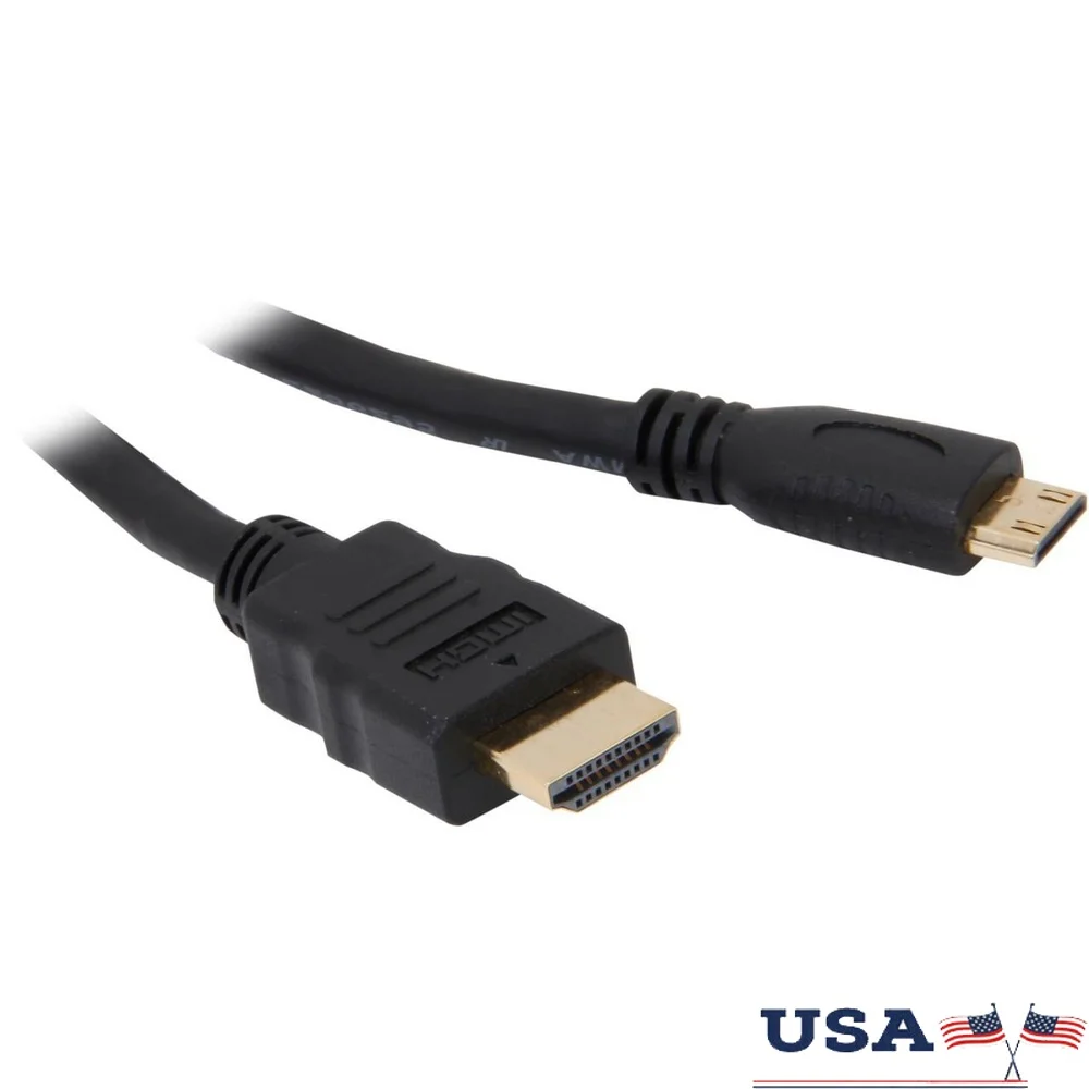 

Высокоскоростной кабель HDMI-Mini HDMI, 6-футовые позолоченные разъемы «папа-папа», портативное устройство для смартфона, ТВ-дисплей