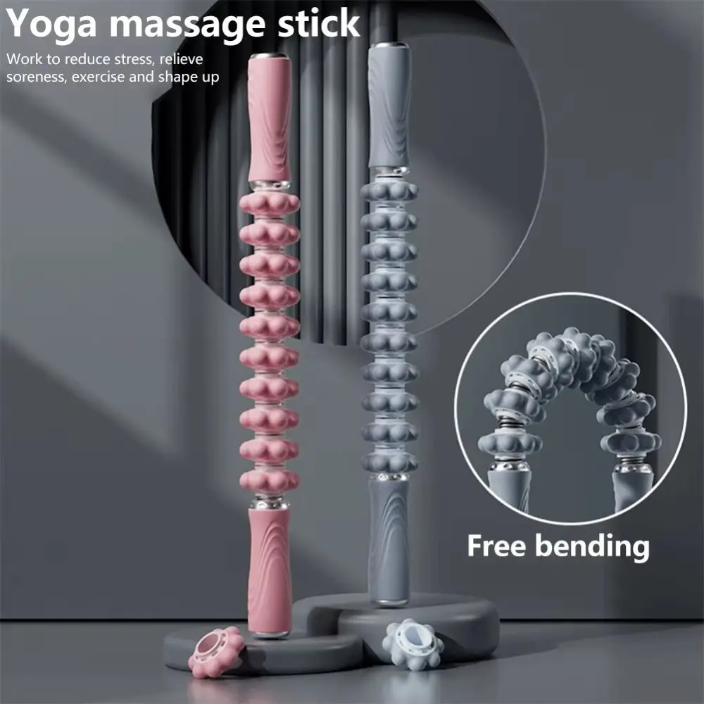 Flexible Massage Yoga Stick Coil Spring Bendable Shaping Muscle Roller wear-resistant Comfortable To Grip