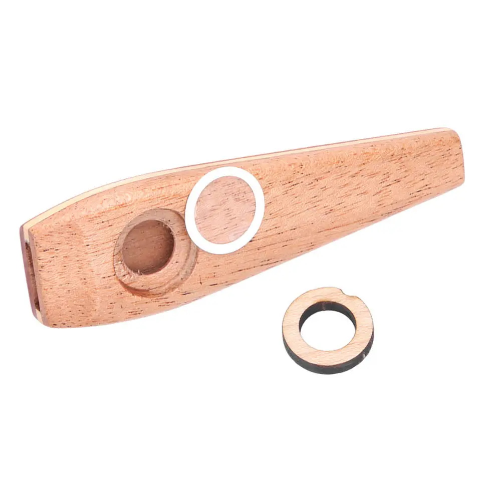 1 قطعة كازو خشبي كاكي صوت رنين طبيعي آلة موسيقية جيتار القيثارة شريك كازو خشبي تعليمي #3