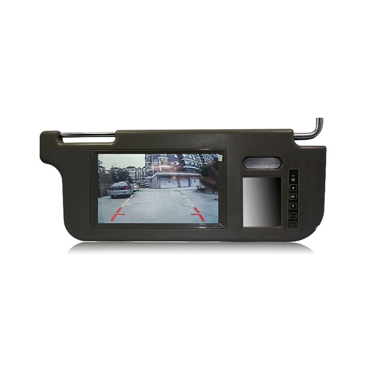 7Inch Black Car Right Sun Visor Rear View Mirror Screen LCD Monitor 2 Channel Video