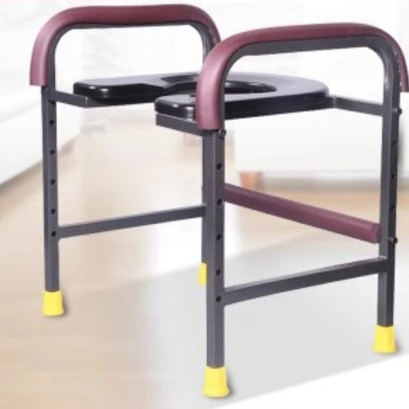 

‌U-Shaped Commode Chair 15Height‌ 5 Adjustable Legs Portable Toilet Seat 300lbs Capacity Bath Transfer Bench with Non-Slip Pads