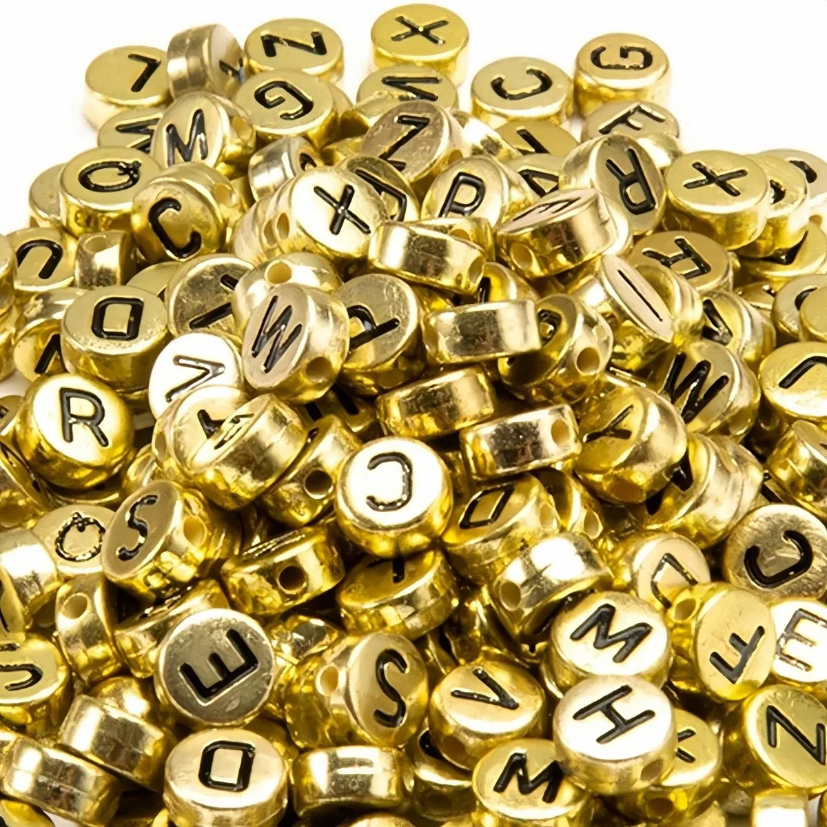 4x7MM 305/605pcs English letter beads, black and gold, acrylic loose beads, bracelets, necklaces, earrings DIY accessories view 3