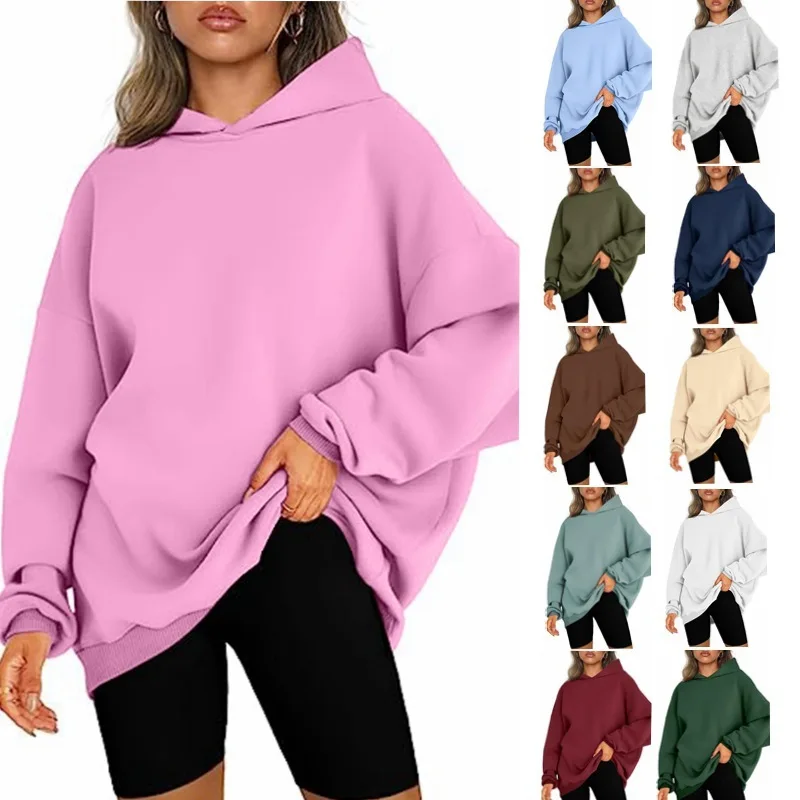 2023 Women's Hooded Pullover Oversized Loose Casual Plush Hoodie