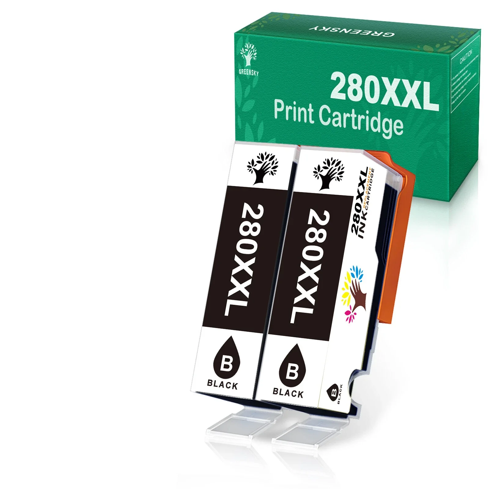 

2 больших черных чернил PGI-280XXL TS8120 TS8220 TS8320 TR7520 TR8520