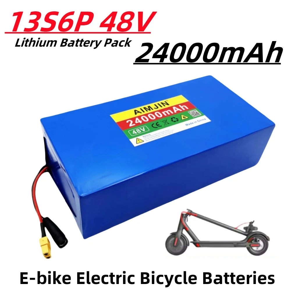 

48V 24000mAh 24Ah 13s6p Lithium Battery Pack 48V 2000W Citycoco Motorized Scooter Batteries Built In 50A BMS