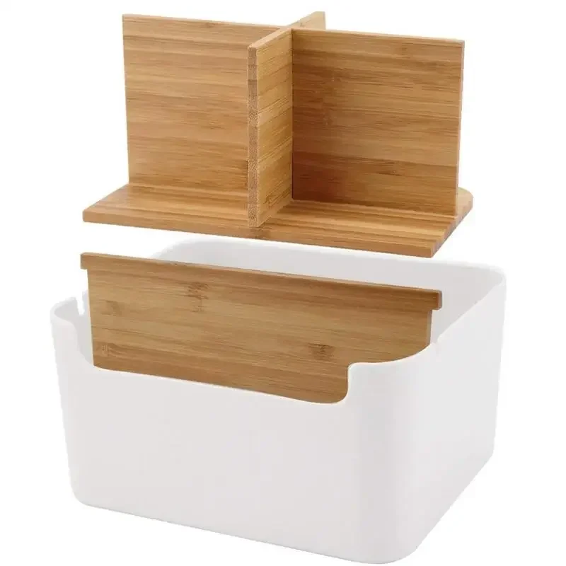 Simple Wooden Detachable Desktop Storage Box Remote Control Living Room Organizer Office Stationery Classification Storage Box