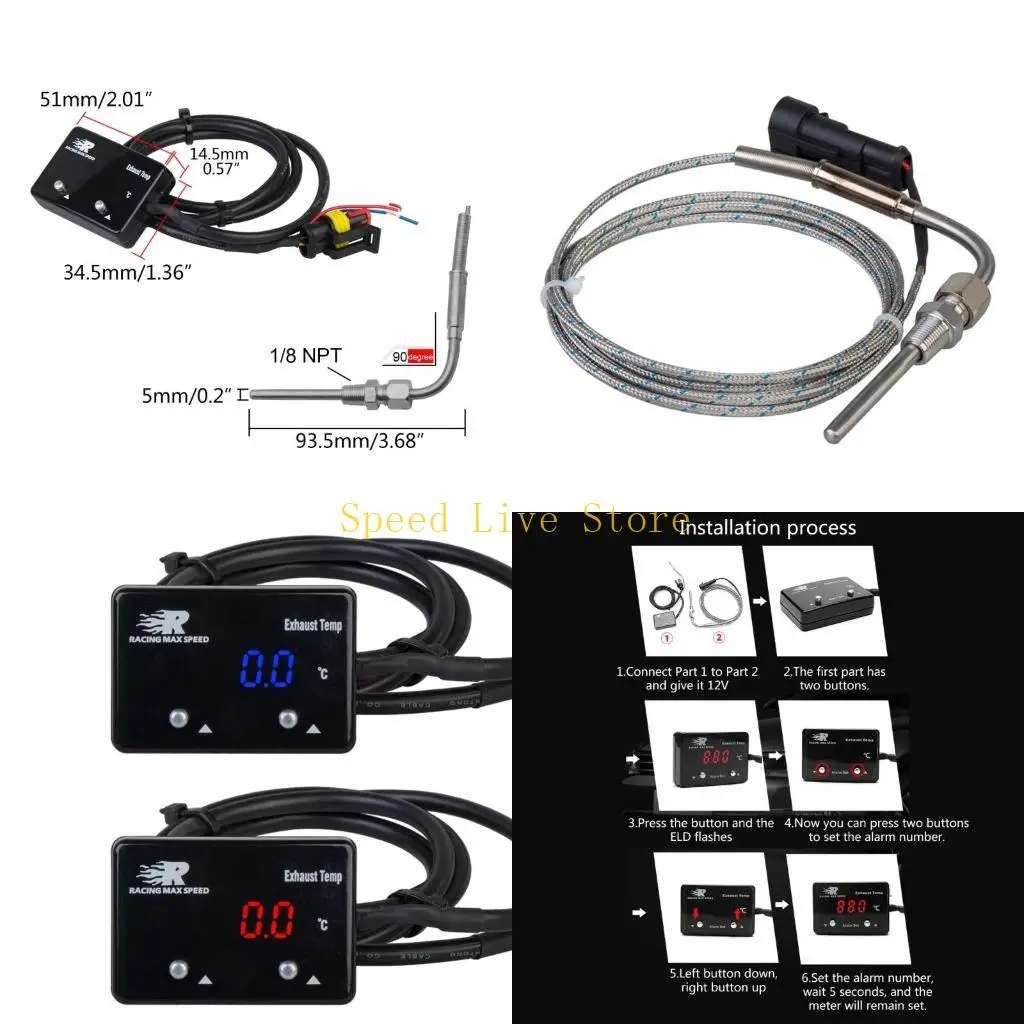 

547C Датчик температуры выхлопных газов автомобиля Цифровой измеритель температуры с датчиком