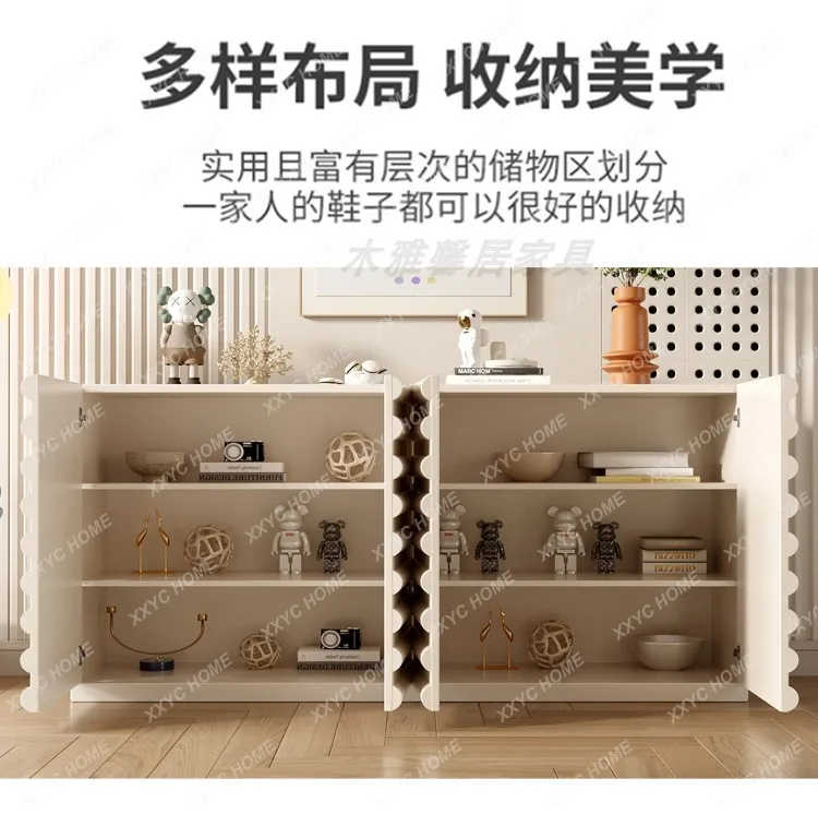 

S Cream Wind Entrance Cabinet Entry Shoe Cabinet Minimalist Household Storage Modern Light Luxury Living Room Decoration