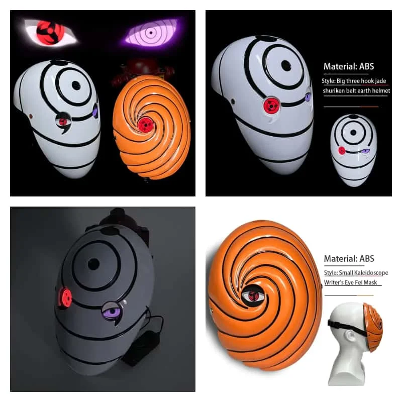 Glowing Naruto Mask Uchiha Bandai Spot Fei Sharingan White Mask Full Face Role Play