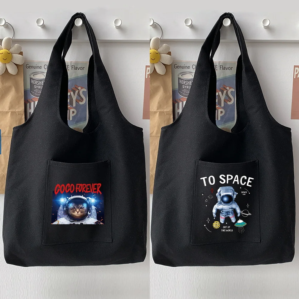 

Women's Shopping Bag Commuting Shoulder Bag Handbag Casual Cartoon Astronaut Pattern Printed Women's Large Capacity Handbag