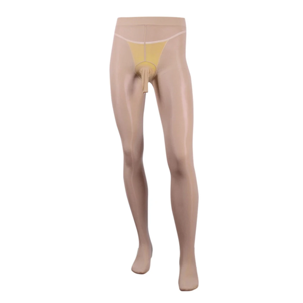 Pantyhose seksi pria ukuran Plus stoking berkilau tipis Ultra elastis celana ketat sejuk sejuk pakaian dalam tipis kantung besar celana dalam pria