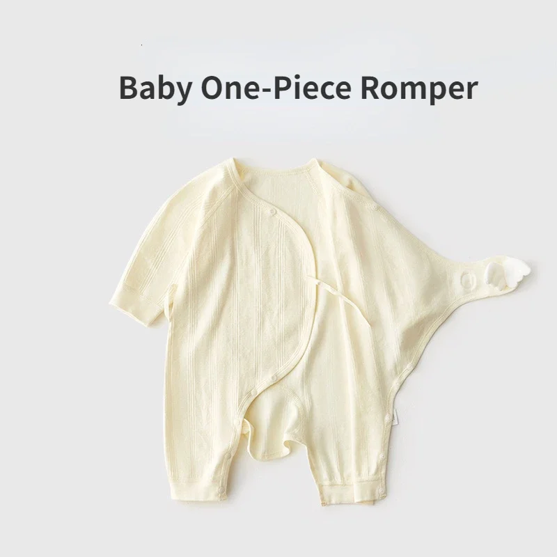 Newborn Baby Bodysuit Cotton Boys Girls Cute Angel Wings Romper Infant Pajamas for Four Seasons 0-1-3M  Clothing