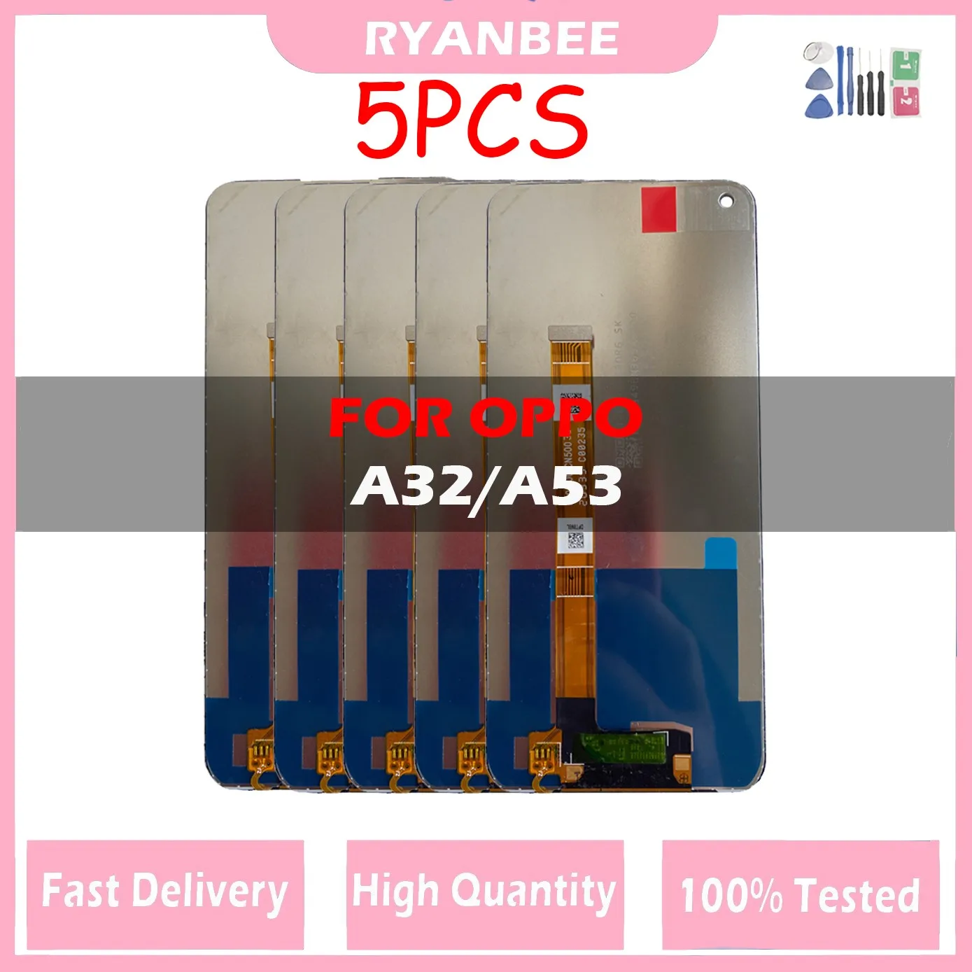 

5Pcs 100% Tested Original New LCD For OPPO A32 A33 A53 A53s 6.5inch LCD Screen Display Digitizer Assembly Replacement No Frame