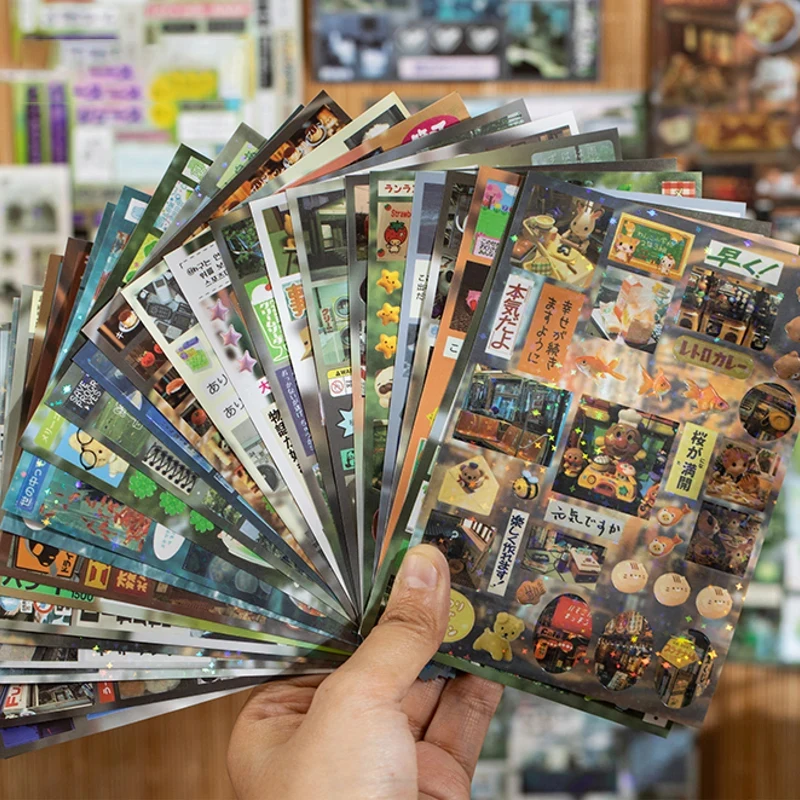 

1pcak/30/60/90pcs Retrospective Voice Cut Film Sticker Book Creative Handbook DIY Scrapbook Notebook Mugs Dairy Laptop Card