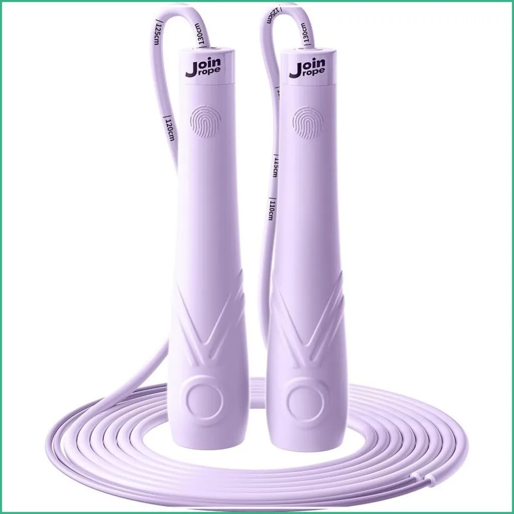 Adjustable Speed Skipping Rope with Dual Bearings, Segmented Anti-Tangle Cord, Silicone Handles for Indoor Outdoor Fitness