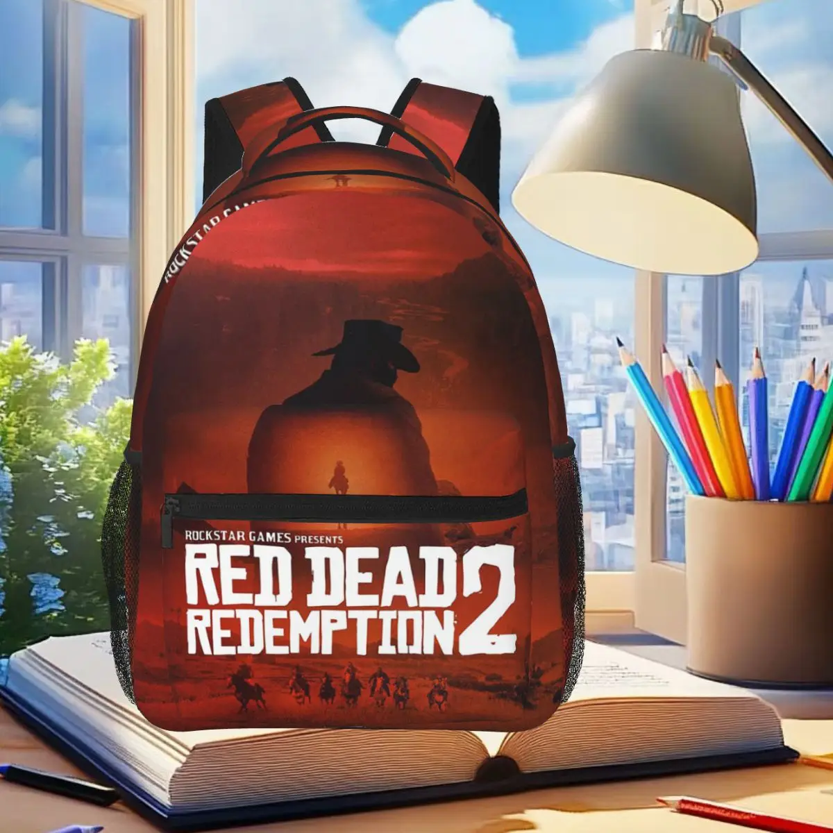 Sac à dos Red Dead Redemption pour étudiants, garçons et filles, sac d'école pour enfants, sacs à bandoulière pour ordinateur pour hommes et femmes