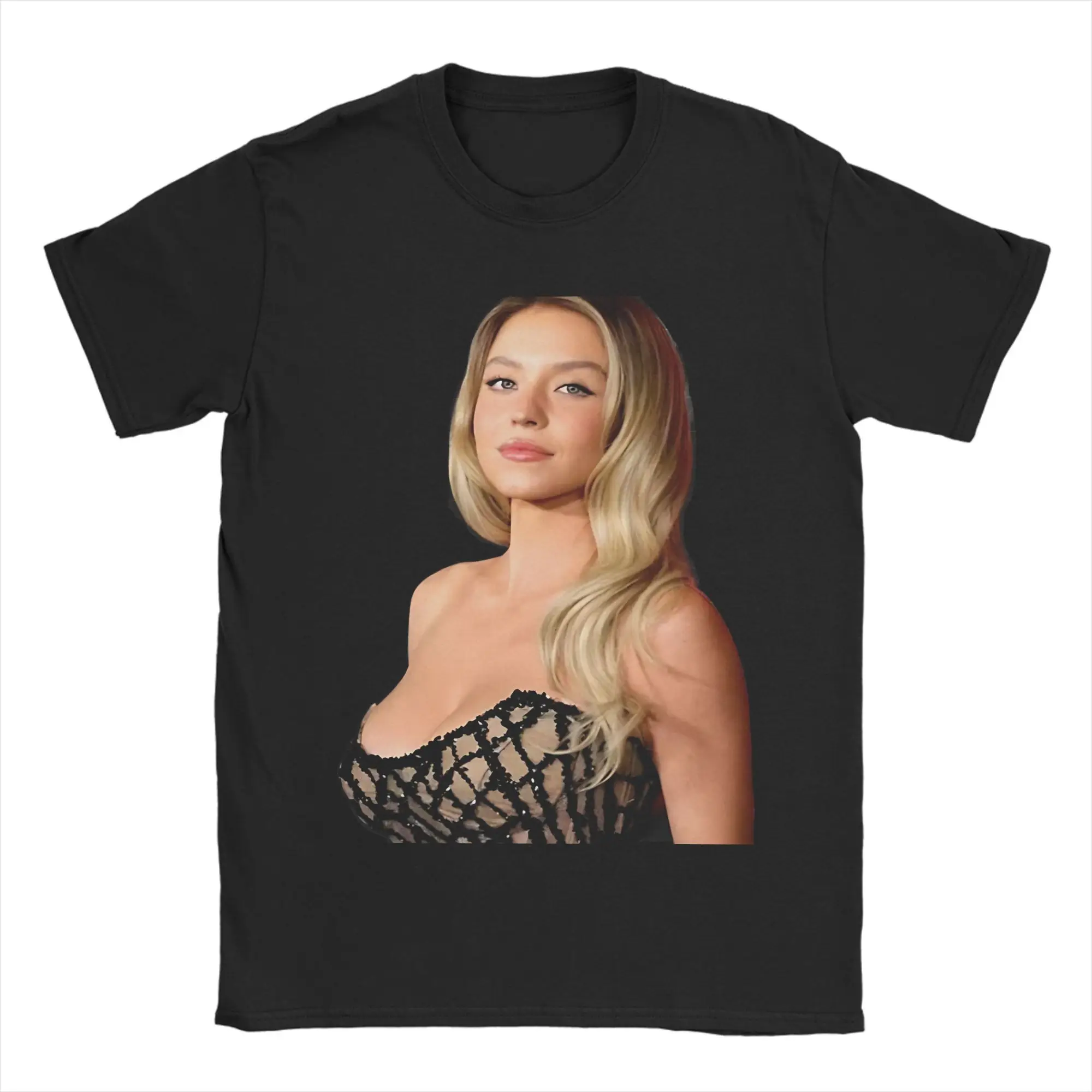 سيدني سويني ملابس الرجال النساء تي شيرت القطن تي شيرت مطبوع الملابس #1